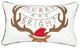 Merry And Bright Deer Crewel Embroidered Pillow