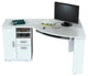 Modern Corner Desk, Pull Out Keyboard Tray & Ample Storage Space, Washed Oak