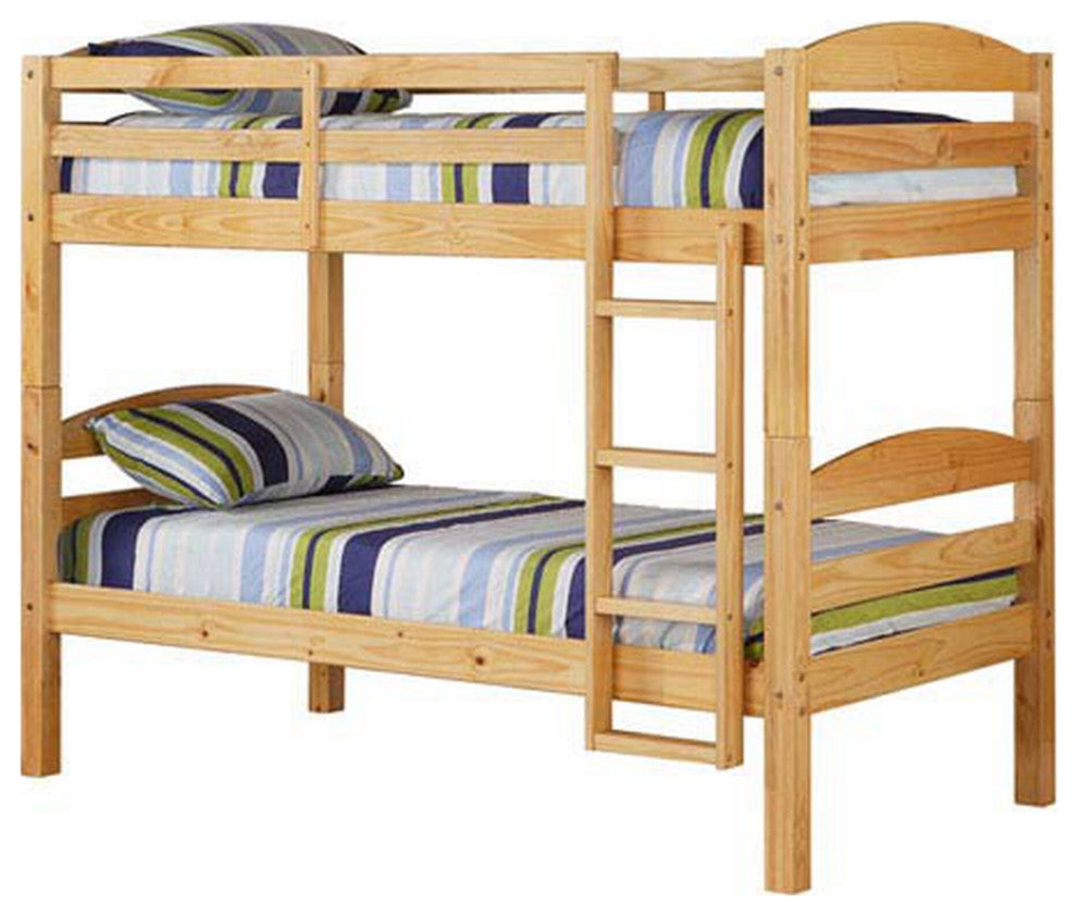 Solid Wood Twin over Twin Bunk Bed - Natural