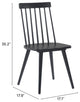 Side Dining Chair, Set of 2, Wood, Black, Mid Century Bar Kitchen Cafe Bistro