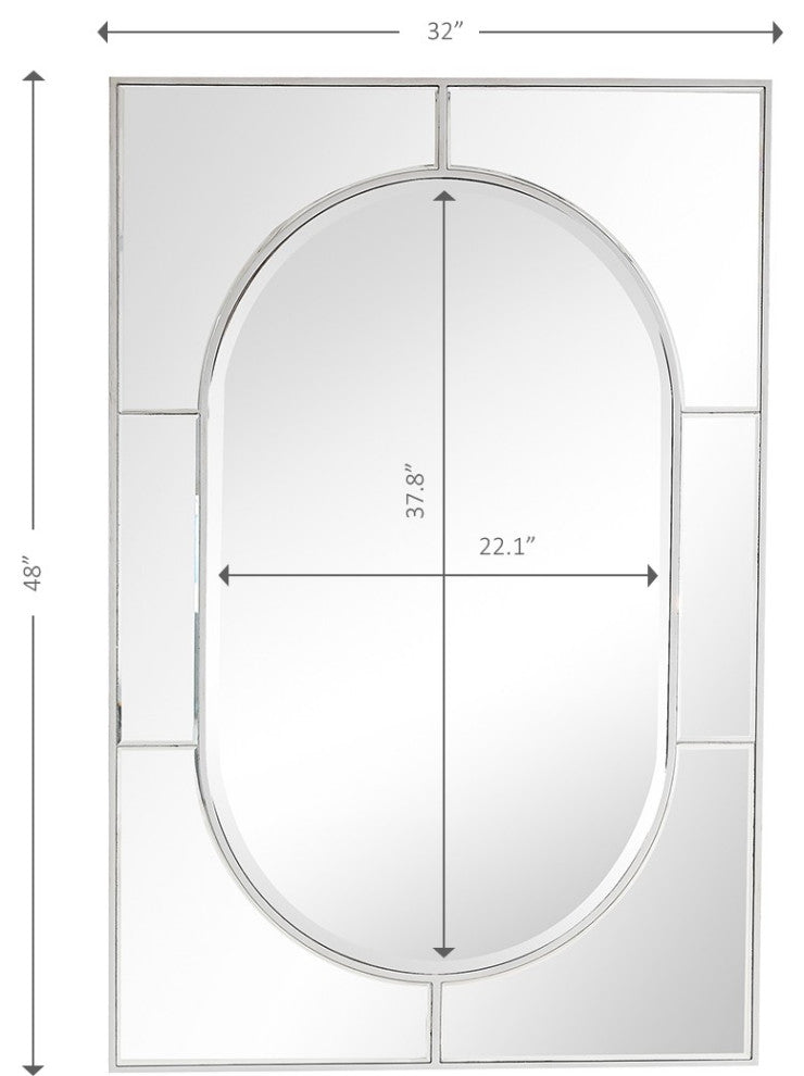 Silver Glass Wall Mirror
