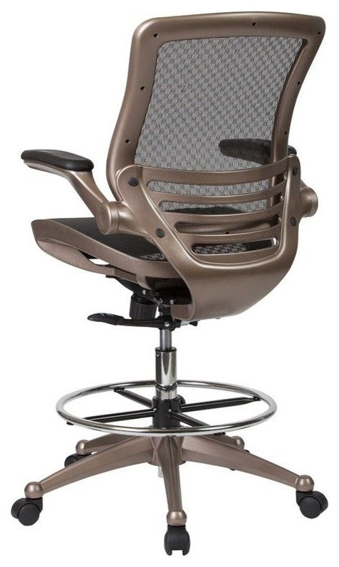 Drafting Chair | Adjustable Height Mid-Back Mesh Drafting Chair with Arms