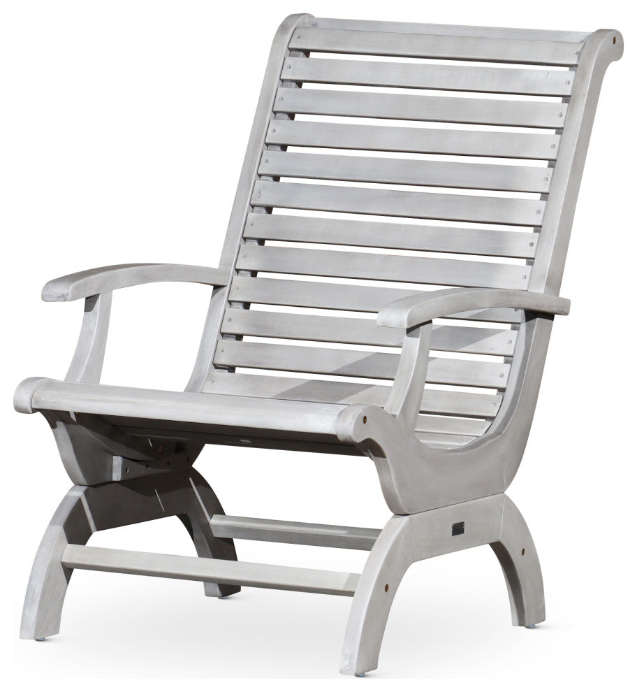 DTY Outdoor Living Aspen Eucalyptus Plantation Chair, Silver Gray