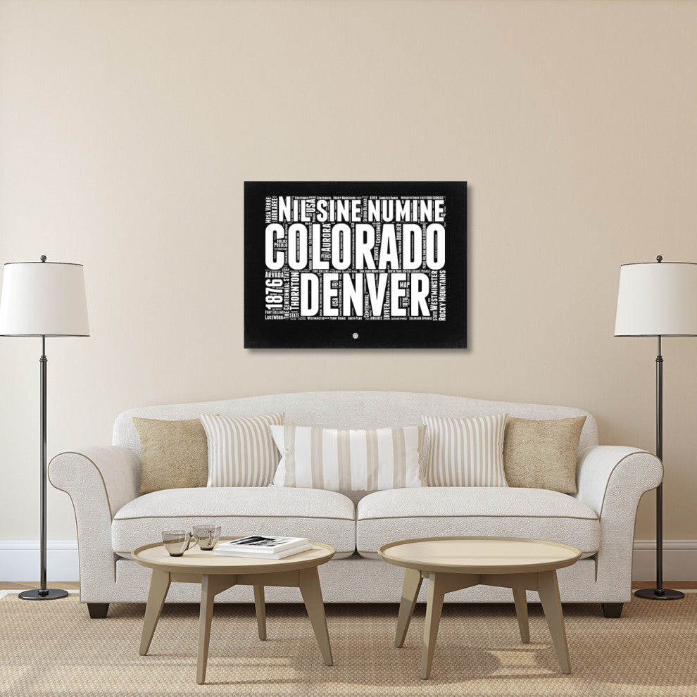 "Colorado Black and White Map" Fine Art Print