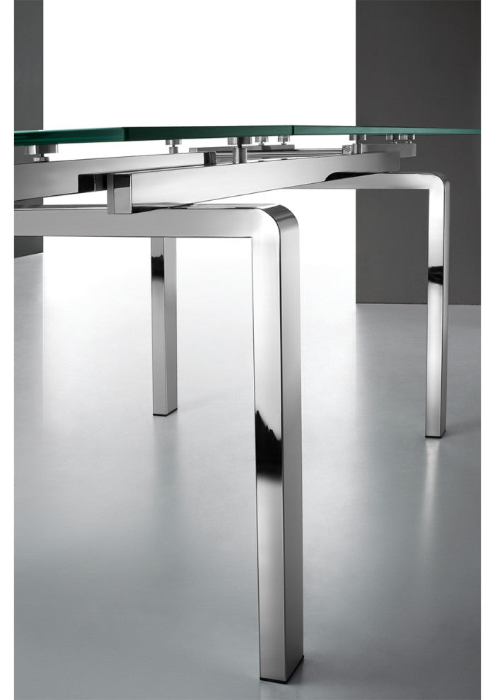 Casabianca Home Cloud Stainless Steel Extendable Dining Table
