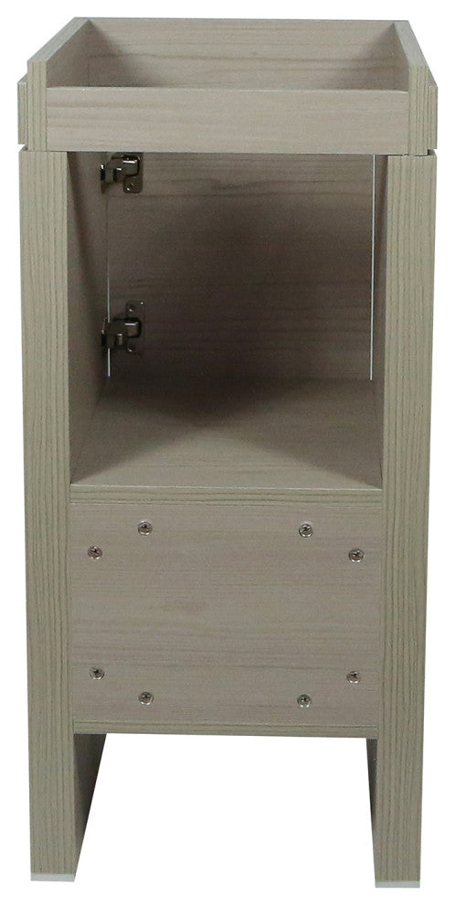 16" Single Sink Vanity With White Ceramic Top, Light Gray