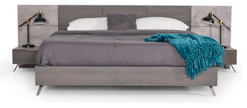 Nova Domus Bronx Italian Modern Faux Concrete and Grey Bed, Eastern King