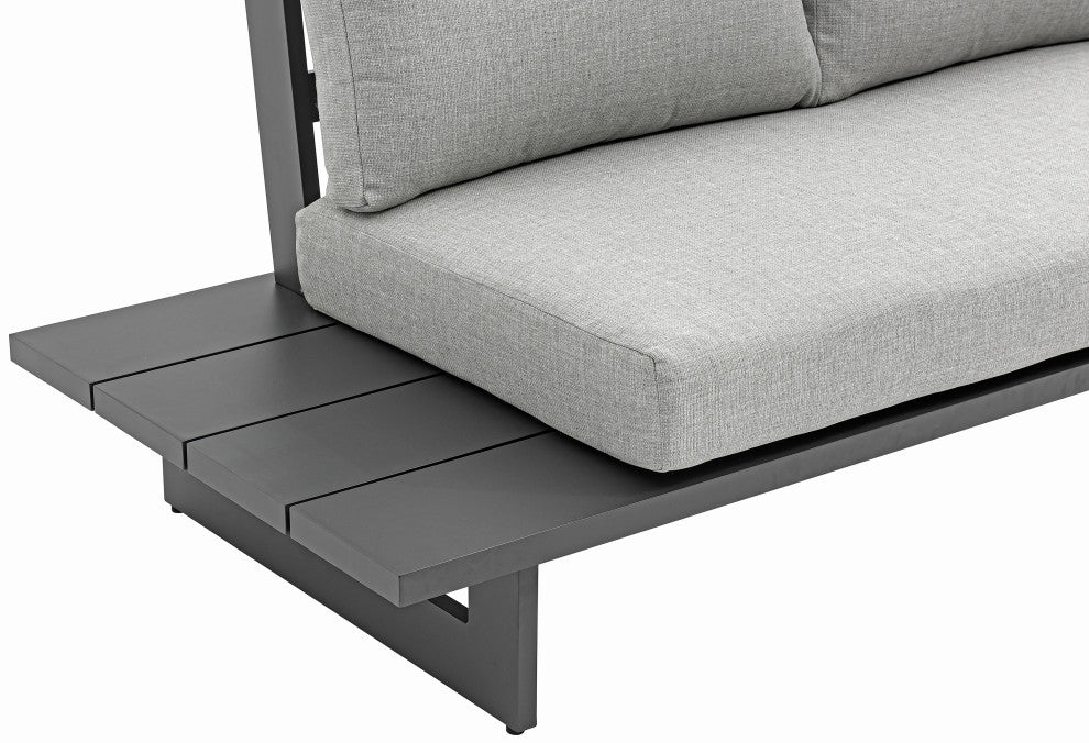 Maldives Grey Water Resistant Fabric Outdoor Patio Modular Sectional