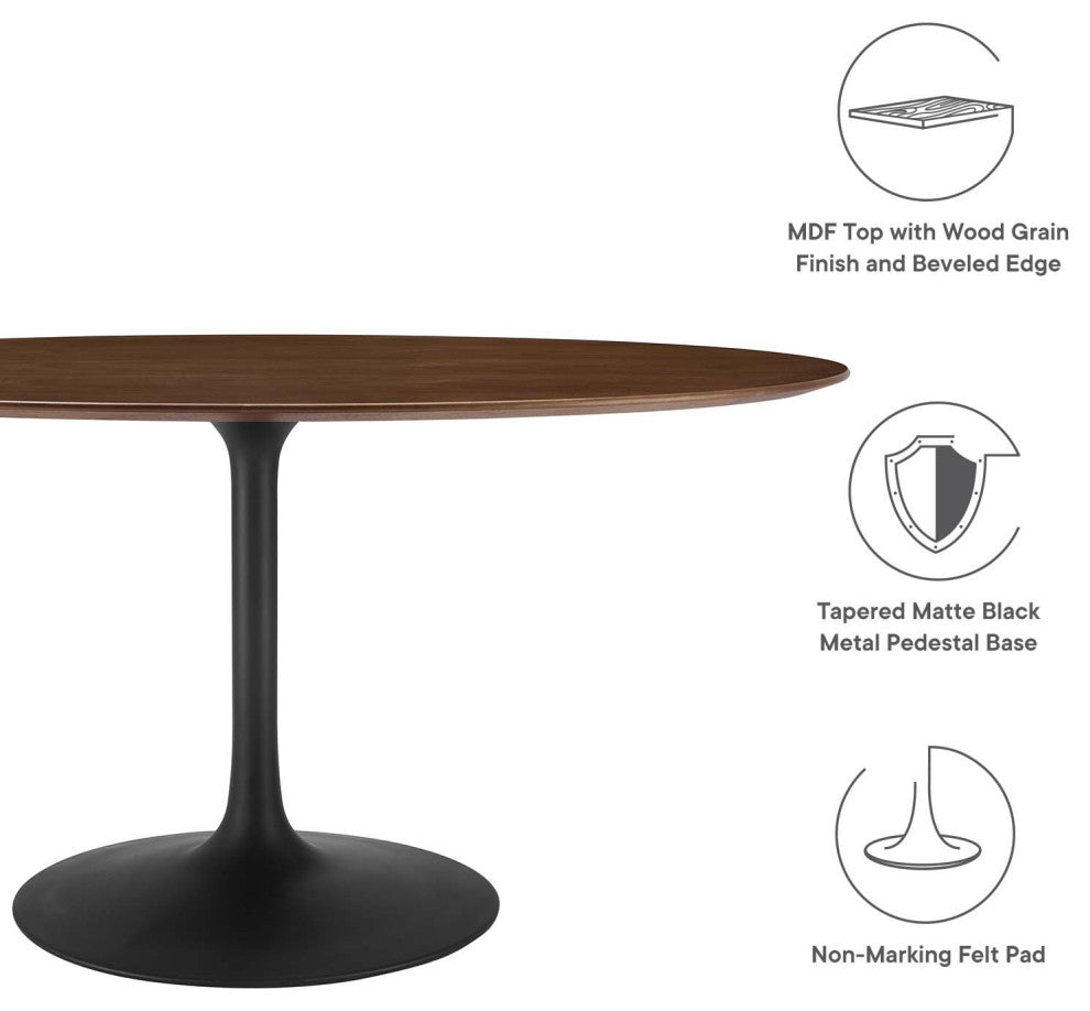 Black Walnut Lippa 60" Oval Walnut Dining Table