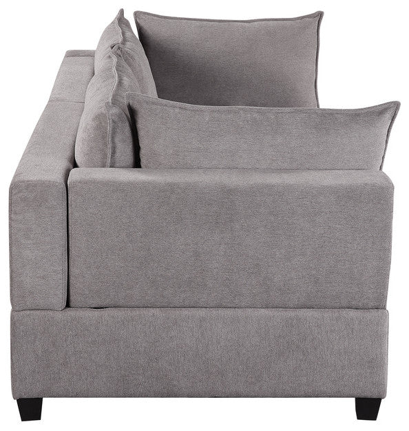 Lilola Home Madison Light Gray Fabric Sofa Loveseat Living Room Set