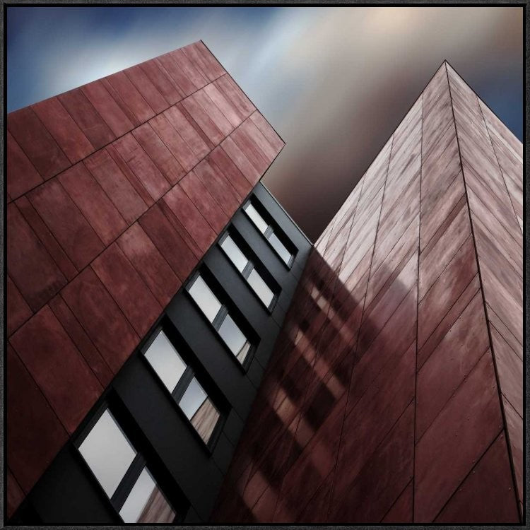 "Facade Rouge" Framed Canvas Giclee by Gilbert Claes, 31x31"