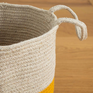 12" Handmade Natural Cotton Woven Basket Planter