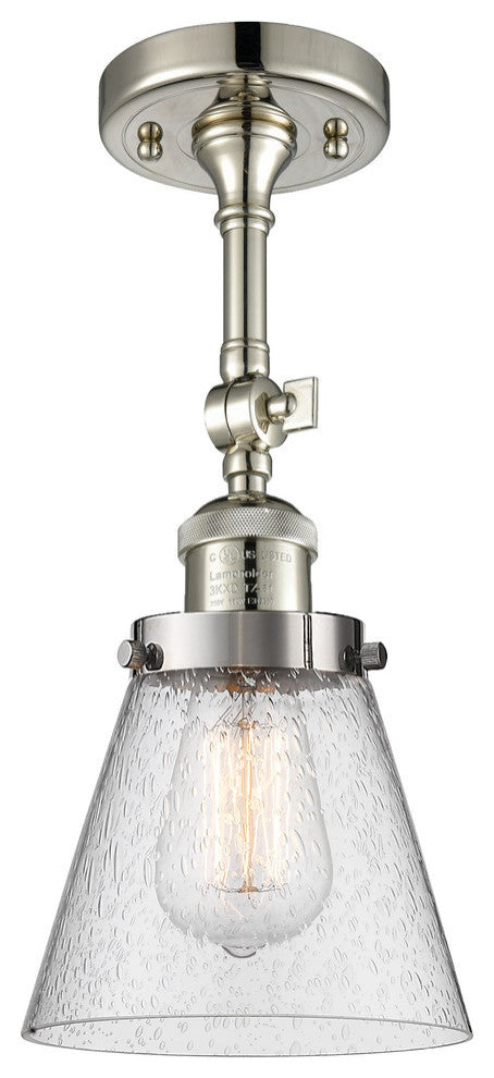 INNOVATIONS LIGHTING 201F-PN-G64-LED Small Cone 1 Light Semi-Flush Mount