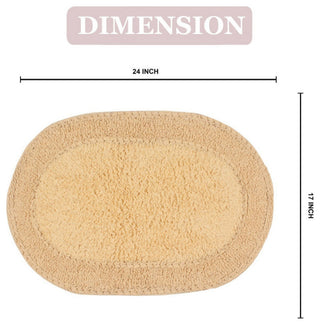 Double Ruffle Collection Bath Rugs Set, 17x24 Rectangle, Yellow