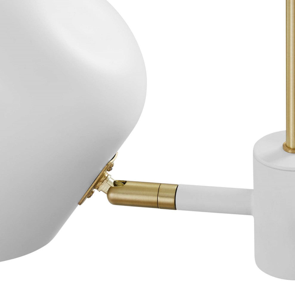 Pendant Ceiling Light Fixture, White, Metal, Modern Cafe Bistro Hospitality