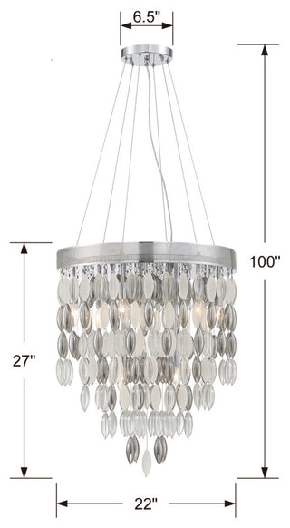 Crystorama Lighting Group HUD-A2219 Hudson 9 Light 22"W Pendant - Polished