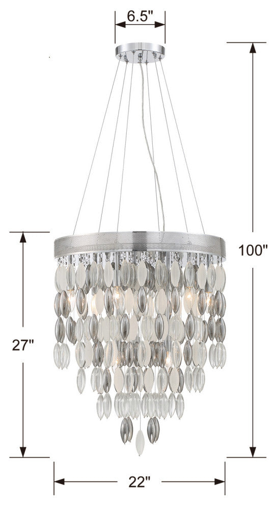 Crystorama Lighting Group HUD-A2219 Hudson 9 Light 22"W Pendant - Polished