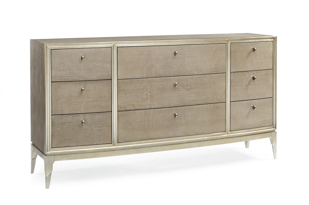 Made To Shine 9-Drawer Dresser With Silver Leaf Accents