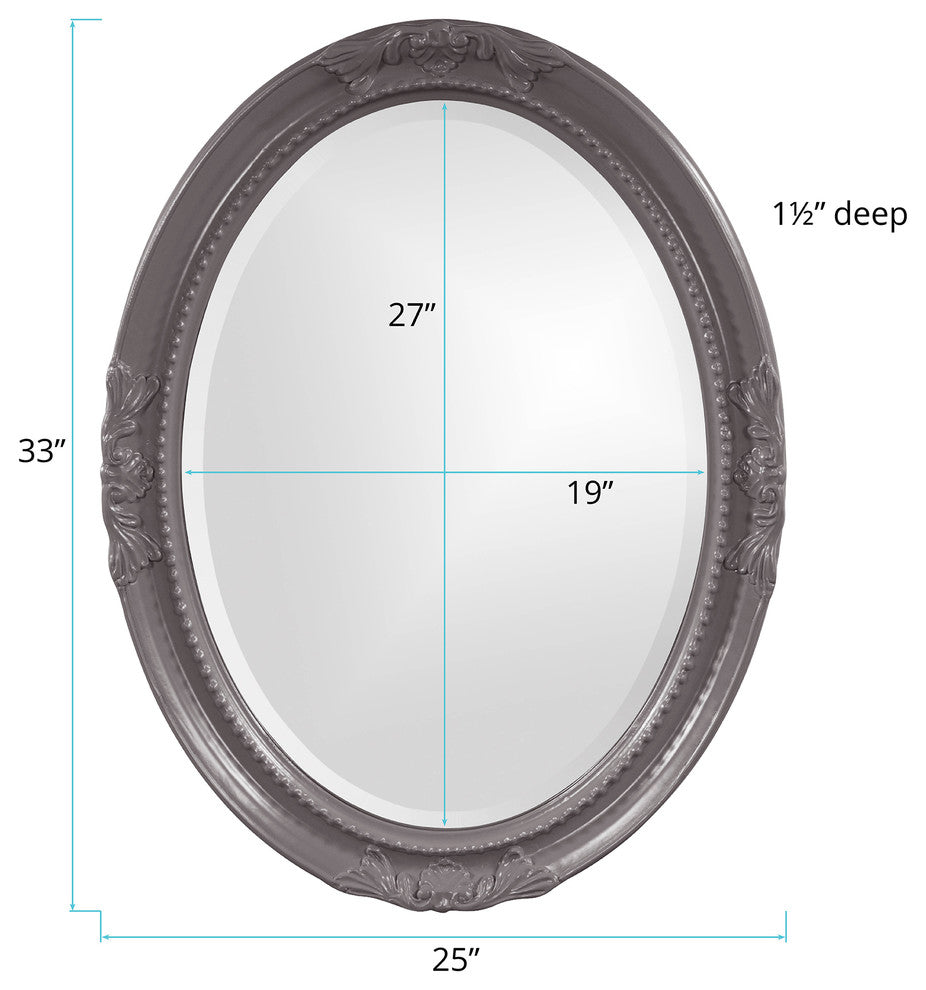 Queen Ann Mirror, Charcoal Gray