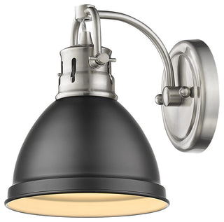 Golden Lighting 3602-BA1-BLK Duncan 9\" Tall Bathroom Sconce - Black / Matte