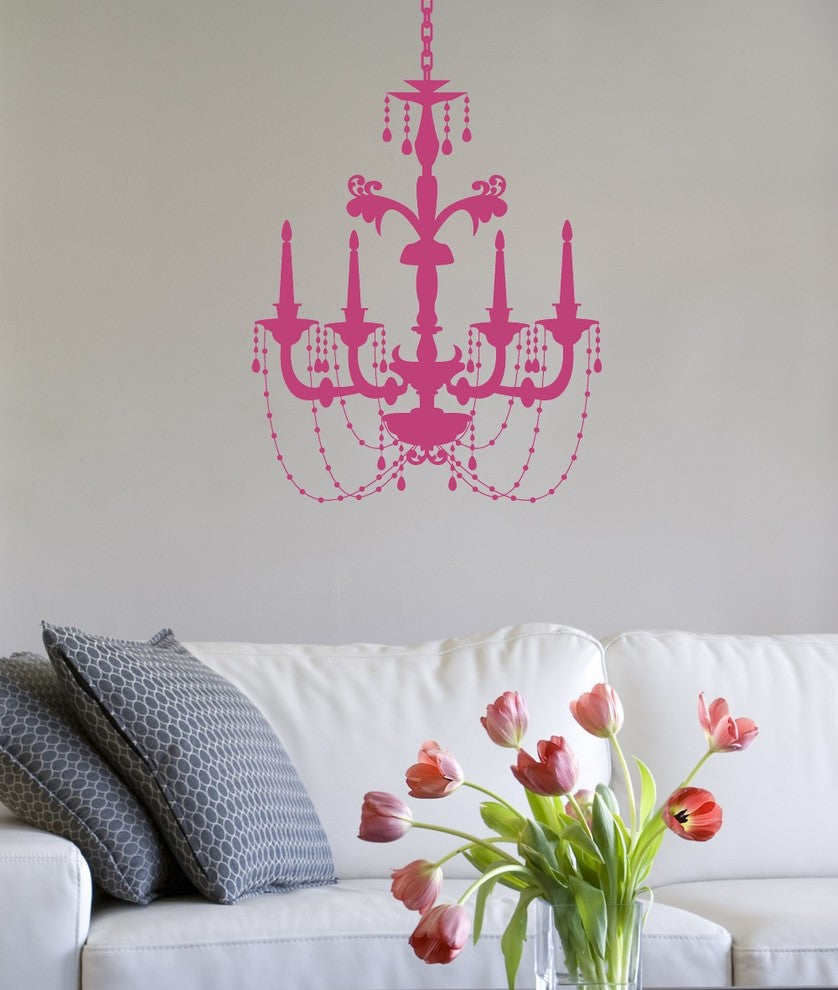 Chic Chandelier Wall Decal, 46"H, Eggplant
