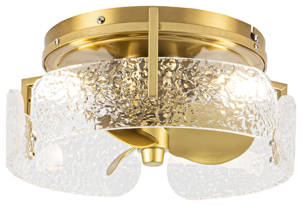 12.7-inch Modern Gold Small Flush Mount Ceiling Fan