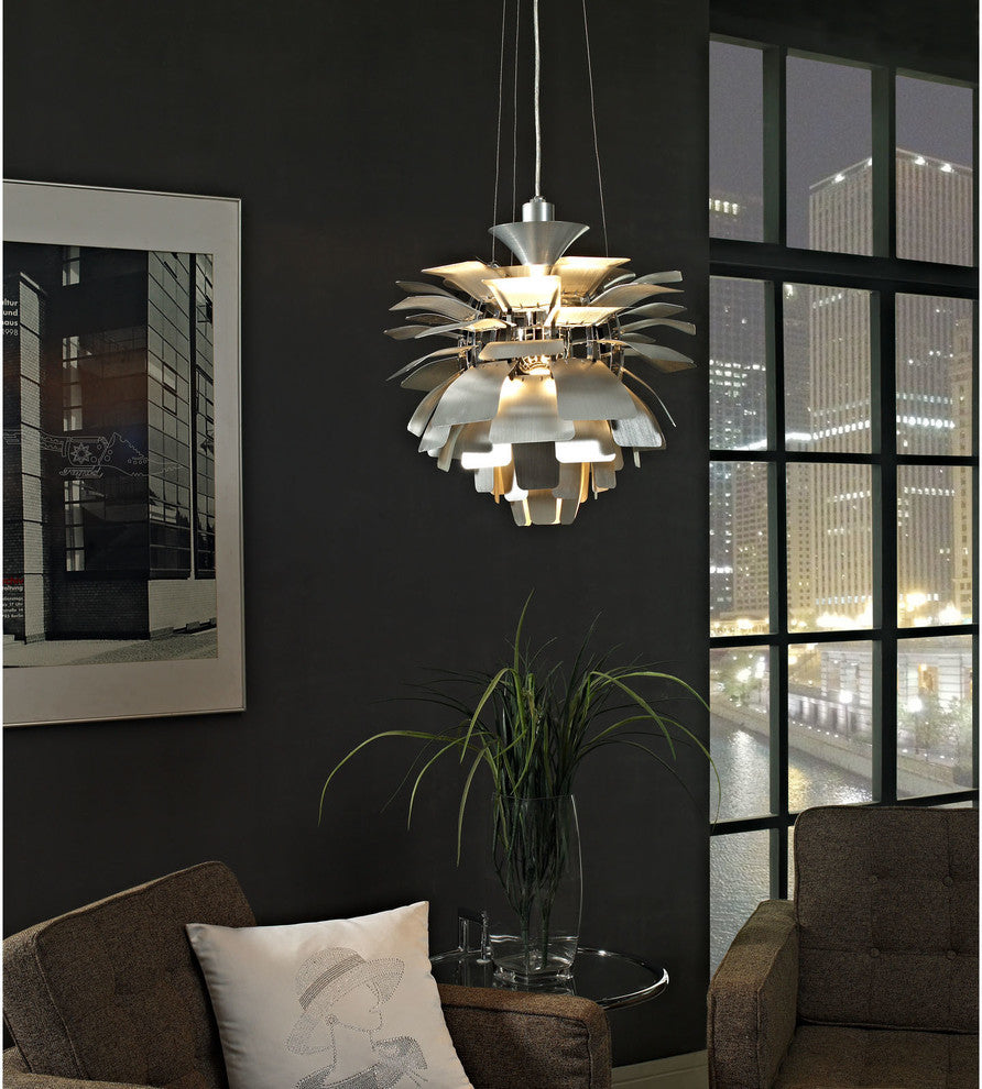 Modern Contemporary Living Dining Room 19" Ceiling Light Chandelier Copper, Silv