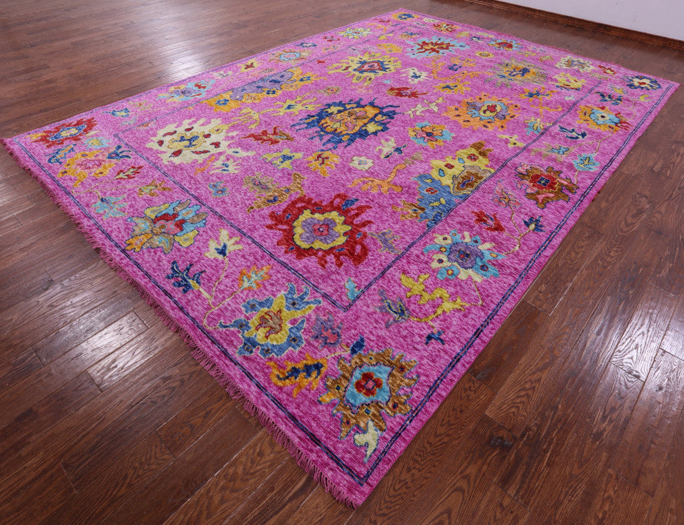 Turkish Oushak Handmade Wool Rug 9' 11" X 14' 0" - Q16116