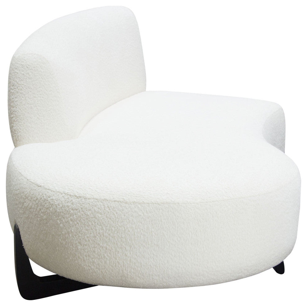 Vesper Curved Armless Left Chaise, White