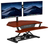 VersaDeskÂ® PowerProÂ® Corner Electric Standing Desk Converter with USB Charging, Cherry