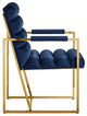 Inspired Home Maddyn Dining Chair, Velvet Navy/Gold