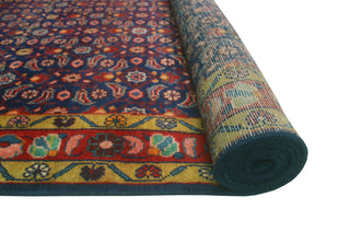 Fine Vintage Distressed Orlan Navy/Red Runner, 5'0x10'8