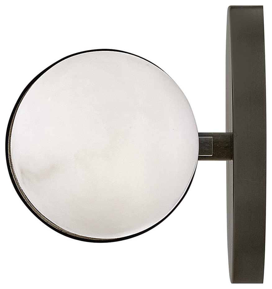 Hinkley Ibiza 16" Md LED Bath Vanity Light Fixture, Black Oxide + Faux Alabaster