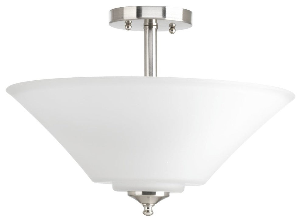 Progress Lighting Joy 3-Light Semi-Flush Convertible, Brushed Nickel