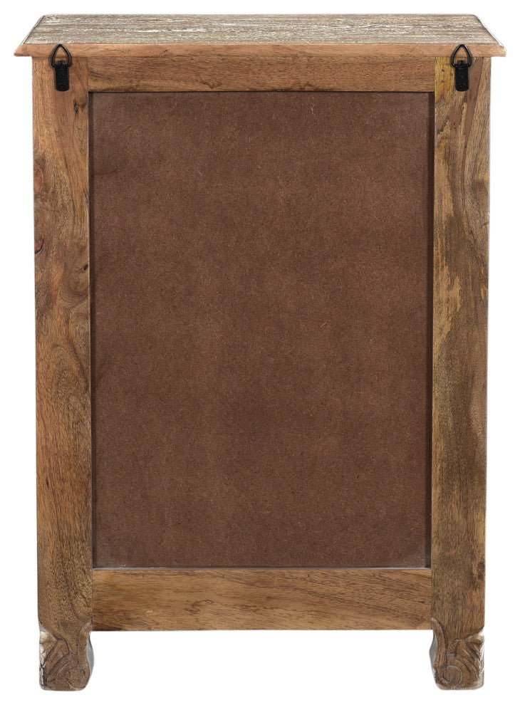 Delaney Carved 1 Door Nightstand, Sand White, Right