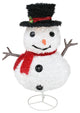 30" Pre-Lit Outdoor Chenille Snowman Kid With Top Hat Christmas Decoration