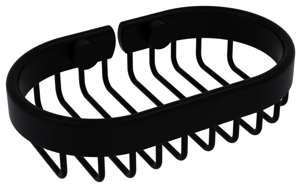 Oval Soap Basket, Matte Black