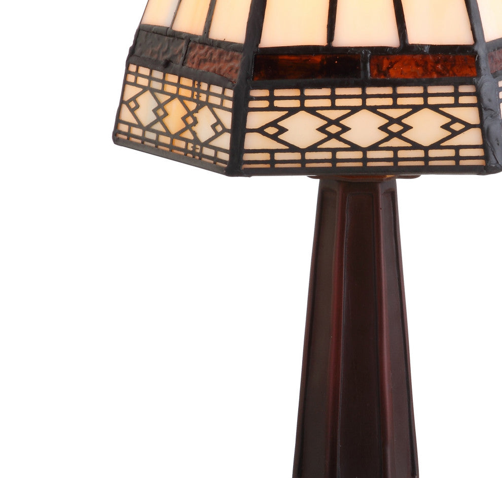 Carter Tiffany-Style 12" Table Lamp, Bronze