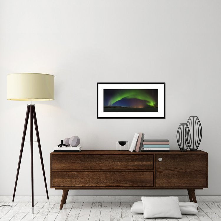 "Northern Lights" Framed Digital Print by Roy Samuelsen, 38"x20"