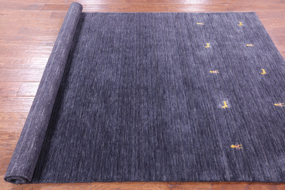 5' 0" X 7' 0" Persian Gabbeh Handmade Wool Rug - Q15277