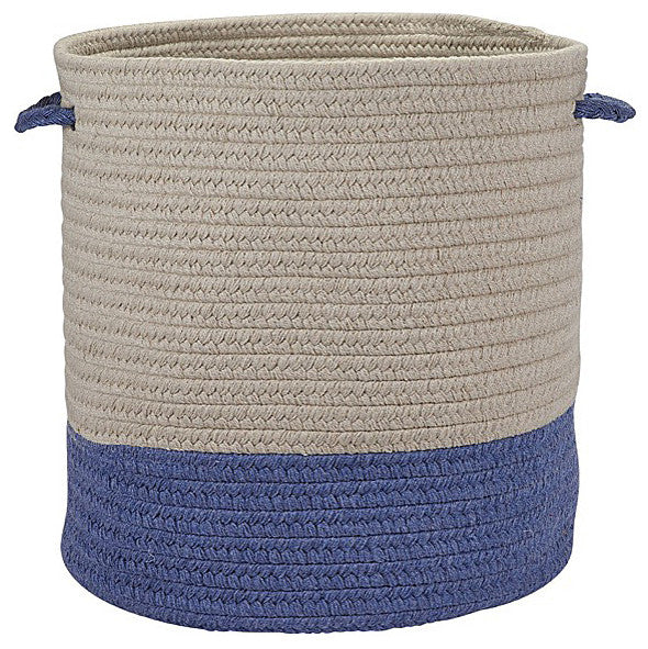 Colonial Mills Basket Sunbrella Coastal Basket Cornflower Round