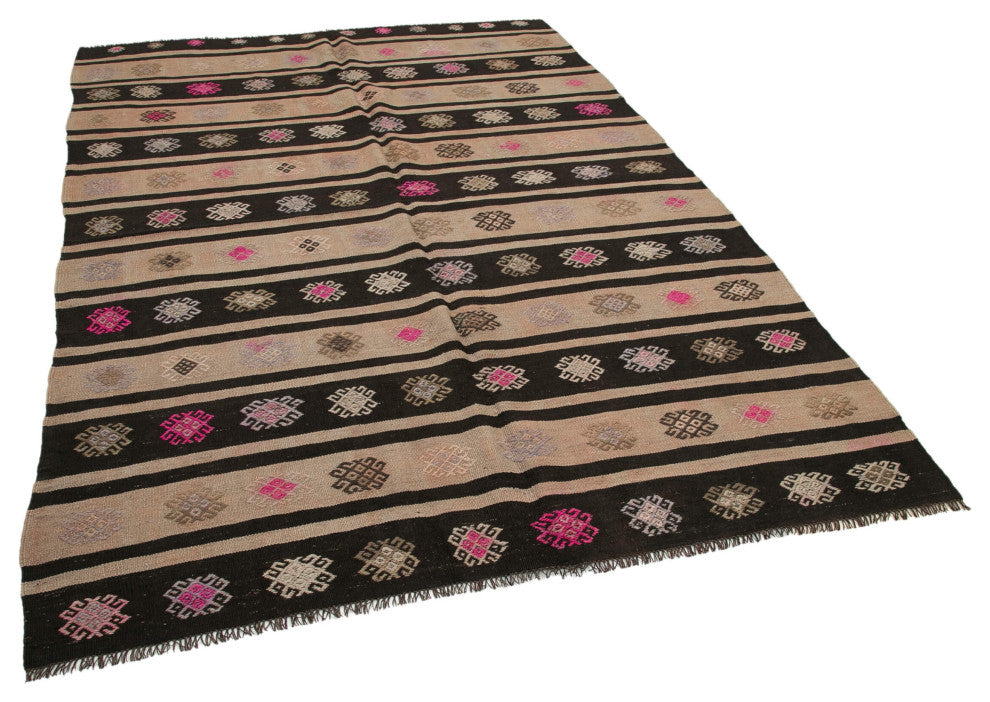 Rug N Carpet - Handmade Anatolian 6' 0'' x 8' 6'' Vintage Goat Hair Kilim Rug