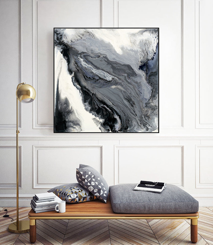 "Approaching" Art block Framed Canvas, 30"x30"