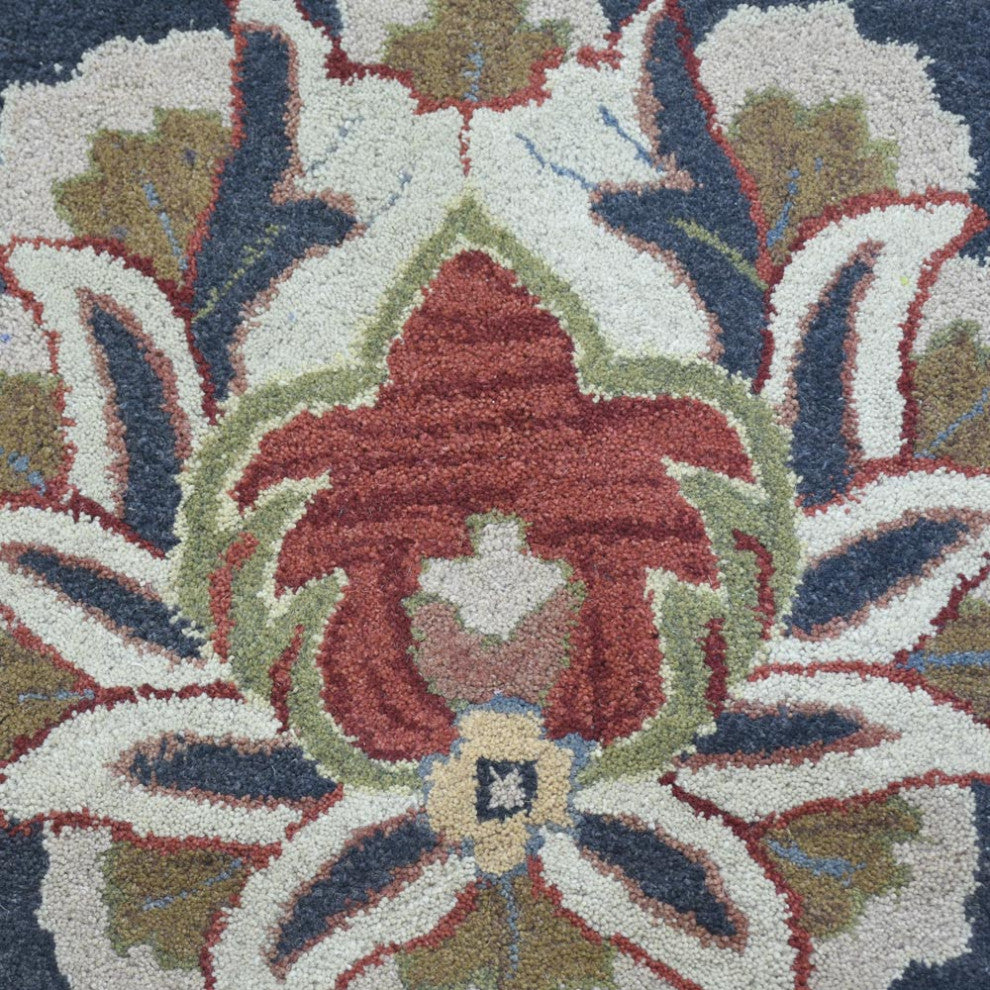 HAND TUFTED WOOL ECO-FRIENDLY AREA RUGS, Charcoal Color, Oriental Design