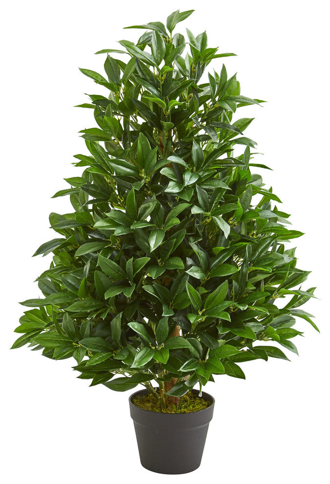 3" Bay Leaf Artificial Topiary Tree UV Resistant, Indoor/Outdoor