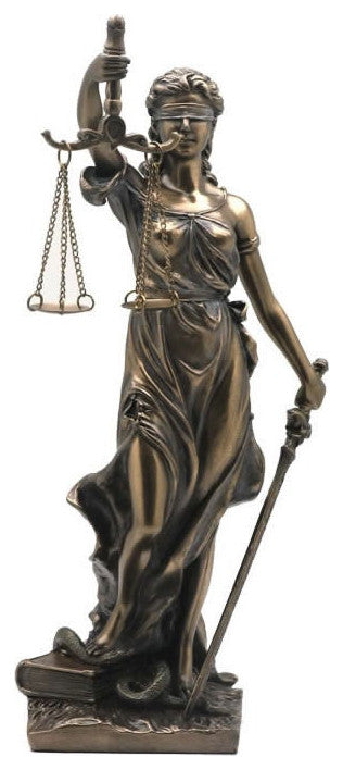 Blind Lady Justice Statue Sculpture Figurine