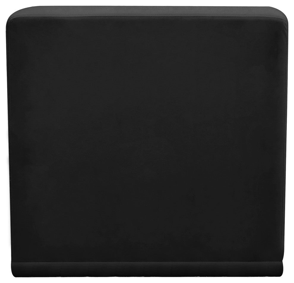 Relax Velvet Upholstered Armless Chair, Black