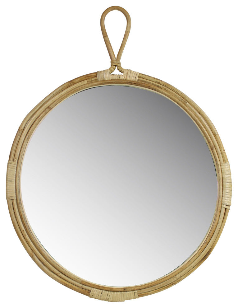 Round Bamboo Wall Mirror