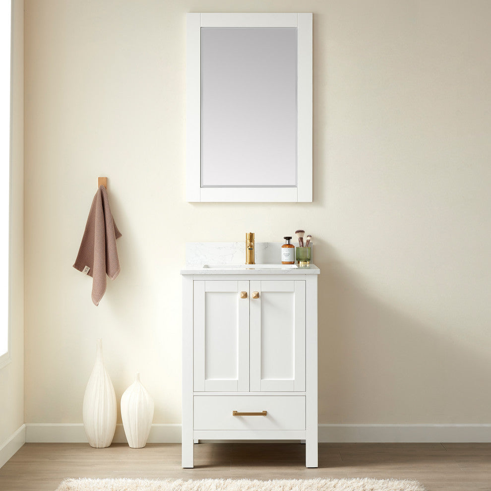 Shannon Bathroom Vanity Set, White, 24 Inch, Without Mirror