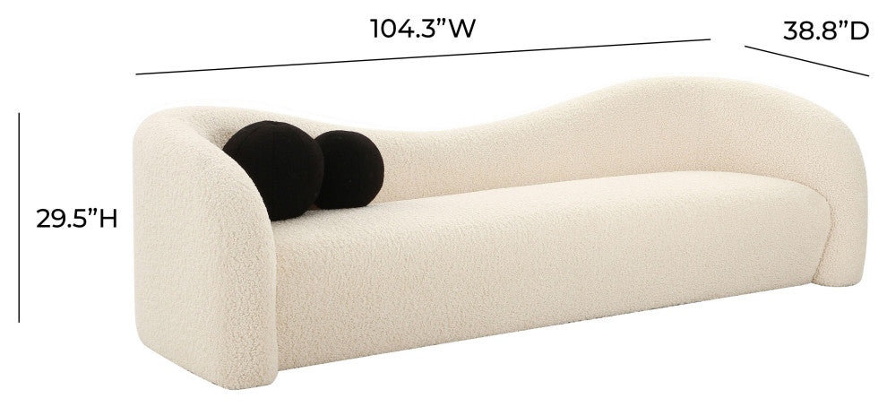 Leonie Beige Faux Shearling Sofa